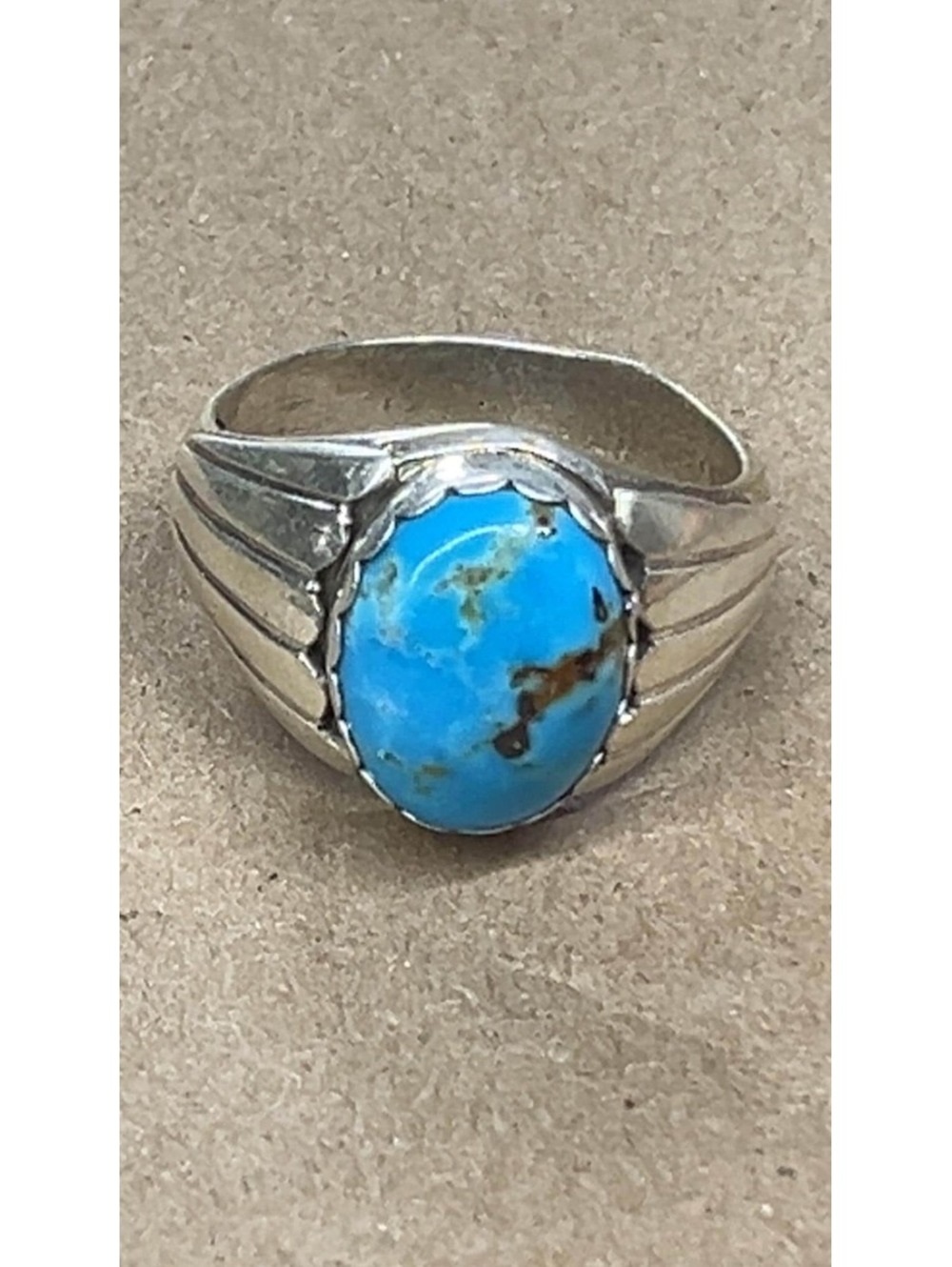Native American Navajo sterling silver turquoise design ring size 13.75 men’s